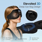 ZUMUSEN Bluetooth Sleep Headphones, 3D Wireless Music Eye Mask with Ultra-Thin Stereo Speakers, Adjustable Sleep Mask for Side Sleepers, Perfect for Travel, Meditation, Relaxation