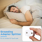 Relaxweex 1 Pcs Grounding Plug Adapter Ground Socket Splitter Safety Adapter for Multiple Grounding Products in to Single Ground Port Compatible with US Type B Outlets (White)