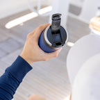 Maxi Stainless Steel Water Bottle 26oz - Double wall vacuum insulated | Integrated carry handle | leak proof flip top lid | Lightweight & stylish - Blue