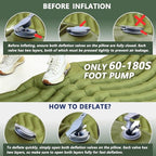 Double Sleeping Pad for Camping - Ultralight Camping Mattress with Pillow, Built-in Foot Pump, Compact Inflatable 2-Person Portable Mat for Backpacking, Hiking, Car Traveling, Beach, Tent