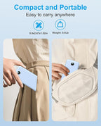 Portable Charger with Built-in Cables and Wall Plug, 12000mAh 22.5W USB C Power Bank Fast Charging with LED Display, External Battery Pack Travel Essentials Compatible with iPhone, iPad, Samsung Blue