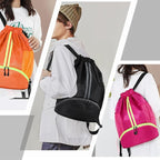 Hoedia Sports Drawstring Backpack - String Swim Gym Bag with Shoes Compartment and Wet Proof Pocket for Women and Men