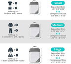 7 Set Compression Packing Cubes for Travel - Compressible, Lightweight, and Space-Saving Packing Cubes, Travel Essentials for Women, Grey