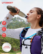 UTOBEST 500ml Soft Flask, 2 Pack Flexible TPU Hydration Water Bottle, Collapsible with 28mm Caliber for Running, Hiking, Cycling, Climbing, and Marathon Blue