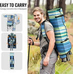 Folding Camping Chair with Reinforced Shade Canopy Comfortable Wide Seat with Cup Holder and Side Pocket Portable Outdoor Chair for Beach Fishing Sports Lawn Supports 350 LBS (2 Pack)