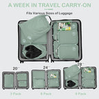 Cipway Compression Packing Cubes, Lightweight Travel Luggage Organizers with Shoe, Toiletry & Laundry Bags, Travel Essentials for Carry-on Suitcase (8 Piece, Sage Green)