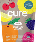 Cure Hydration - Kids Electrolyte Drink Mix | Plant-Based Pediatrician Formulated Rehydration | No Added Sugar, FSA-HSA, Non-GMO, Gluten-Free, No Artificial Flavors | 15 Packets - Variety Pack