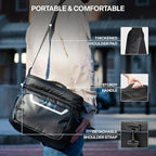 EVERFUN Small Cooler Lunch Box Mini Leak-Proof Soft Double Deck 24 Can Personal Insulated Collapsible Portable Waterproof Lunch Bag Ice Chest for Men Women Work Travel Car Picnic Beach