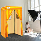 EAGLE PEAK Flex Compact 4x4 Pop-up Canopy Changing Room, Portable Privacy Dressing Room for Indoor Fashion Photoshoots, Camping, or Pool, Yellow/Orange
