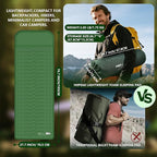 HiiPeak Memory Sleeping Pad, Compact Thick Foam Sleeping Mats with Pillow, 9.5 R-Value Insulated Camping Mattress Pad, Easy Inflate & Deflate, Inflatable Sleep Mat for Backpacking Hiking Car Tent