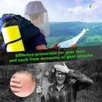 South to East Premium Mosquito Head Net for Insect 2 Pack, Ultra Large & Long, Extra Fine Holes, Fly & Bug Protection Gear for Camping, Hiking, Fishing, Gardening, Safari, Fit All Hats, Light Grey