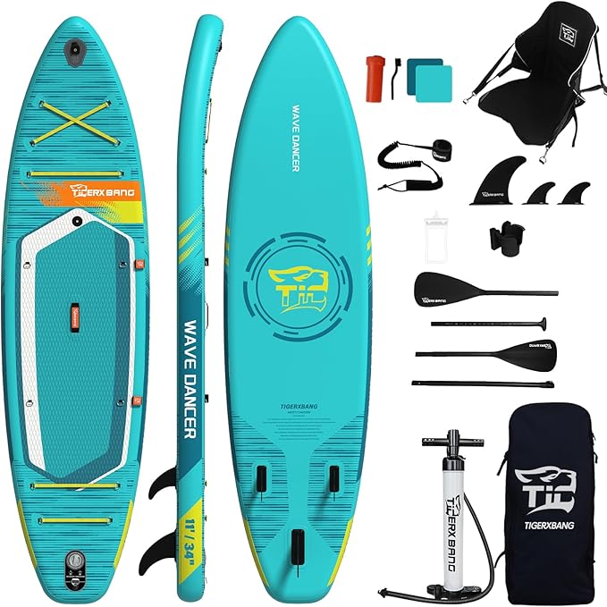 11'6"/11'/10' Inflatable Paddle Board with Complete Accessories, Versatile Premium Paddle Boards for Adults/Youth, Stand Up Paddle Board Polar/Wave/Sunny Wave Collection