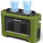 14500mAh Portable Waist Fan Clip On Belt- Rechargeable Battery Operated,Max 40H Cooling,5 Speed 14600RPM,Dual Air Vent, Hands-free Shirt Neck Fan With Light for Outdoor Jobsite Camping Traveling