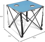 ARROWHEAD OUTDOOR 26” (66cm) Portable Camping Folding Table, 2 Cup Holders, Square, Carrying Case, Steel Frame, High-Grade 600D Canvas