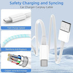 USB to USB C Cable, 2Pack [3FT+6FT] Car Carplay Charging for iPhone 17 Charger Cord, for Apple 17 Air/16/15/Pro/Pro Max/Plus USB A to Type C Cable, for iPad Pro 12.9/11, Air 5th/4th Gen