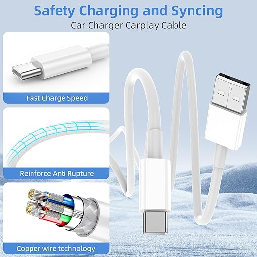 2Pack 10FT USB to USB C Fast Charging Cable for iPhone 17 16 15 Charger Cord, for Apple for iPhone 17 16 15/Pro/Pro Max/Plus Long Type C Car Carplay Cord for iPad Pro 12.9/11, Air 5th/4th Gen