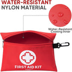 PTEROMY 150 Piece Mini First Aid Kit, Portable Small Emergency Kits Compact 1st Aid Kit for Car, Travel, Home, Camping, Outdoor, Hiking