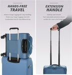 Verage Underseat Carry On Luggage with Spinner Wheels (Coast Blue, 14.5-Inch Plus Underseat Pro)