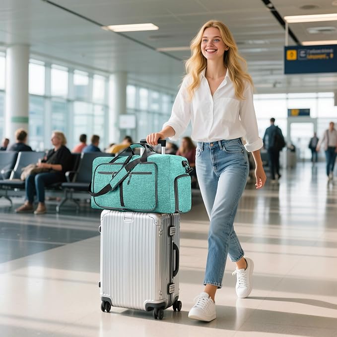 Vomgomfom Travel Duffle Bag for Men,65L 85L 115L Foldable Travel Duffel Bag with Shoes Compartment Overnight Bag for Men Women