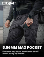 CQR Men's Flex Ripstop Tactical Pants, Water Resistant Stretch Cargo Pants, Lightweight EDC Hiking Work Pants