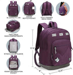 Swissdigital Design Big Student Laptop Backpack with Fun Personalized Patches For College Boy & Girl, Middle High School Teen Bookbag Cool Travel Daypack Purple - Includes 3 Patches | SD1718-51