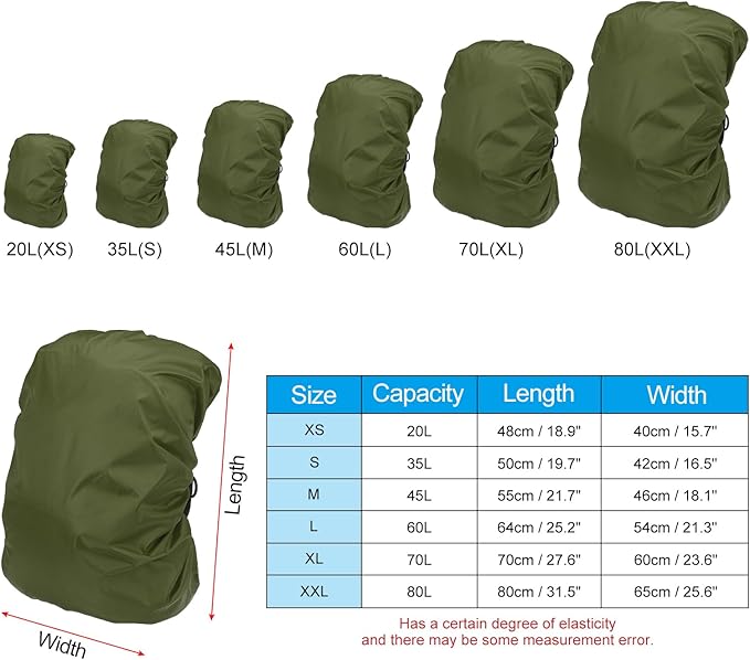 PATIKIL Waterproof Backpack Rain Cover Oxford Cloth Backpack Cover Anti-Slip Cross Buckle Straps for Hiking Camping