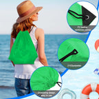 PLULON 2Pcs Drawstring Bags Bulk Drawstring Backpack Green Black String Backpack Cinch Sack Sport Gym Backpack Bags for Yoga Traveling Outdoor Sports