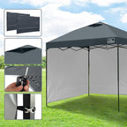 KAMPKEEPER 10x10 Easy Pop Up Canopy Tent with 2 Sidewalls, Instant Outdoor Shade Shelter with 2 PCS Removable 10FT Sun Walls, Quick Setup Waterproof and UV-Resistant for Patio, Camping, Backyard