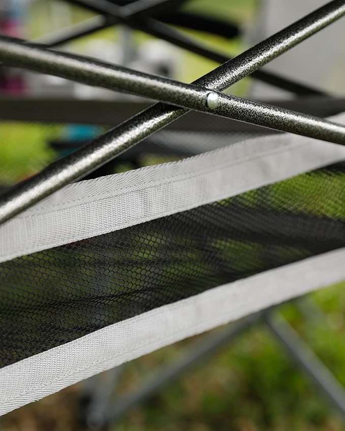 KingCamp Folding Camping Table, Aluminum Roll-Up Camp Table, Large Foldable Table for 6-8 Person, Outdoor Portable Tables with Carry Bag, 180 LBS Heavy Duty Load (Silver+Mesh：53.5"x27.5")