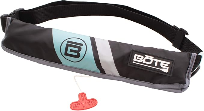 BOTE Life Jacket Manual Inflatable Mechanism Teen to Adult Life Vest Belt Pack Inflatable PFD Waist US Coast Guard Approved CO2 Included Unisex Belt Pack Adjustable
