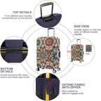 Travel Trolley Case Cover Protector Suitcase Cover 22"-24" Trolley case Luggage Storage Covers for Men Women, Retro