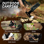 Camping Essentials 16 in 1 Multitool Camping Gear Gifts for Men Dad Multi Tool Survival Gear with Axe Hammer Pliers Saw Screwdrivers Bottle Opener Whistle with Sheath for Hiking Fishing