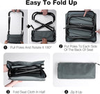 16" Foldable Portable Camping Stool Heavy Duty 350lbs for Adults Hiking, Lightweight Travel Stool with Carry Bag, Black