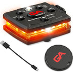 Guardian Angel Micro Series Safety Lights, Beacon Device (Orange Front & Orange Rear) | Rechargeable, Magnetic, Hands-Free Wearable LED Light for Dog Walking, Cycling, Hiking & Camping