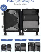 WANDF 7 Set Compression Packing Cubes for Travel, Shirt Folder for Wrinkle-Free, Suitcase Organizer Bags Set for Carry-On Checked Luggage Duffle Bag Women Men(Black)