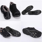 2 Pairs Non Slip Gripper Spike, Ice Grippers Traction Cleats Snow Shoe Spikes Grips Crampons with 10 Steel Studs Cleats