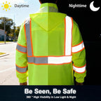 High Vis Reflective Safety Rain Jacket for Men, Class 3 Hi Vis Rain Gear for Construction Workers (Yellow,4XL/5XL)