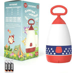 Kids Camping Lantern & Night Light Battery Powered (AAA Included), 360° Eye-Safe Light, IPX4 Waterproof with RGB Modes Portable for Outdoor, Emergency & Bedtime, Gift for Children (Flag)