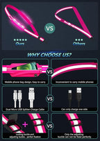 LED Reflective Belt Sash for Walking at Night, Night Running Safety Gear High Visibility Rechargeable LED Light Up Running Belt for Runners Walkers Men Women