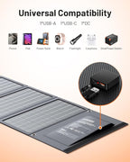 GOODaaa 30W Portable Solar Panel with Three Outputs, USB QC 3.0 Fast Charging Foldable Solar Charger, IP65 Waterproof Panels for Outdoor, Dual USB & One DC Charger for Phones, Tablet, Power Station