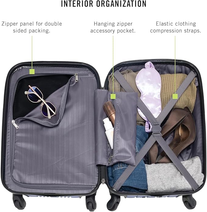 Kenneth Cole REACTION Out of Bounds Lightweight Hardshell 4-Wheel Spinner Luggage, Cobalt Blue, 20-Inch Carry On