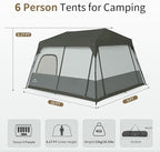 Naturehike Cape 4/6/8 Person Camping Tent, 60S Easy Setup Instant Tent Pop up Tent, Waterproof Large Tall 6/8 Person Tents for Camping, Car Camping