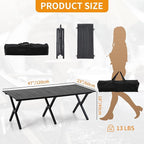 BOOSDEN Aluminum Folding Camping Table, Portable Foldable Picnic Table, Outdoor Lightweight Roll-up Camping Table, Collapsible Camp Table for Beach,Party, Patio, BBQ, Travel, Backyard