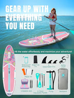 Niphean Inflatable Stand Up Paddle Board with SUP Accessories, Anti-Slip EVA Deck, 10’6’’ Inflatable Paddle Boards for Adults & Youth of All Skill Levels