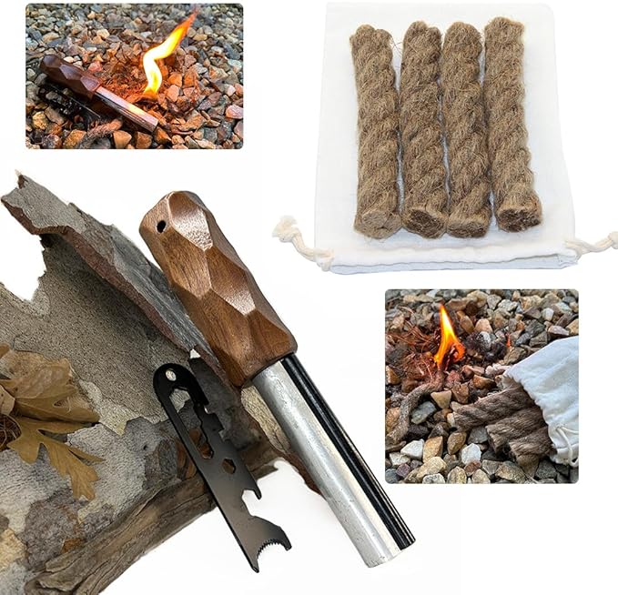 inc. Emergency Fire Starter with Weatherproof Fat Rope Tinder