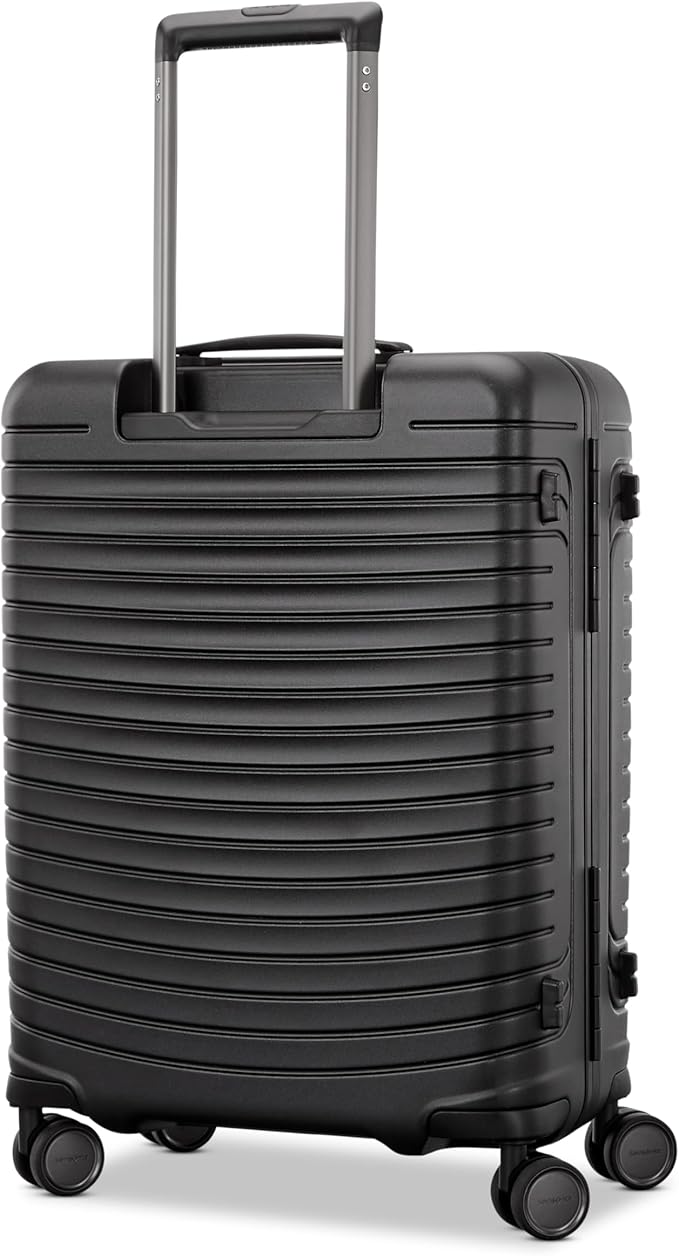 Framelock Max 21” Carry-On Hardshell Zipperless Luggage - Highly Secure Integrated Eazylock™ Mechanism - RightHeight™ Adjustable Handle System - 360° Spinner Wheels - Airline Approved - Asphalt Black