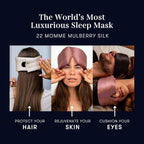 DROWSY Silk Sleep Mask. Face-Hugging, Padded Silk Cocoon for Luxury Sleep in Total Darkness. (Midnight Blue)