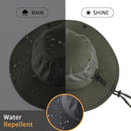 Home Prefer UPF50+ Mens Sun Hat Wide Brim Womens UV Protection Beach Bucket Hat for Fishing Hiking Snap Up Cowboy Hat