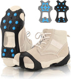 Non-Slip Ice Cleats Snow Grips, Strong Traction Crampons 11 Steel Studs, for Shoes and Boots, Snow Ice Walking