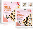 MQ 33ct Motion Sickness Patch Non Drowsy, Sea Sickness Patches for Cruise Ship Travel, Waterproof Patch Behind Ear for Car Airplane Altitude Sickness, Long Last 72H, Leopard Pattern